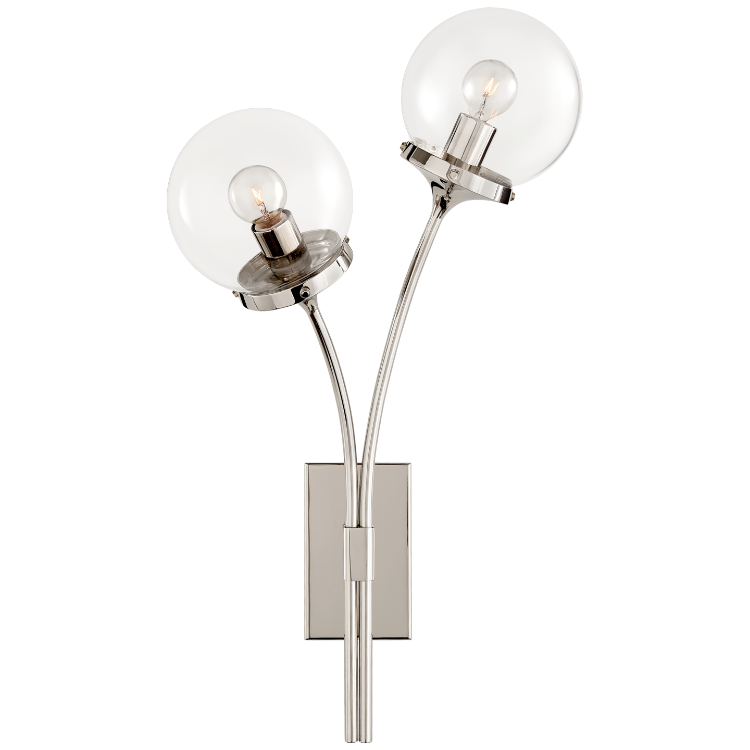 Picture of Prescott Left Sconce in Polished Nickel with Clear Glass