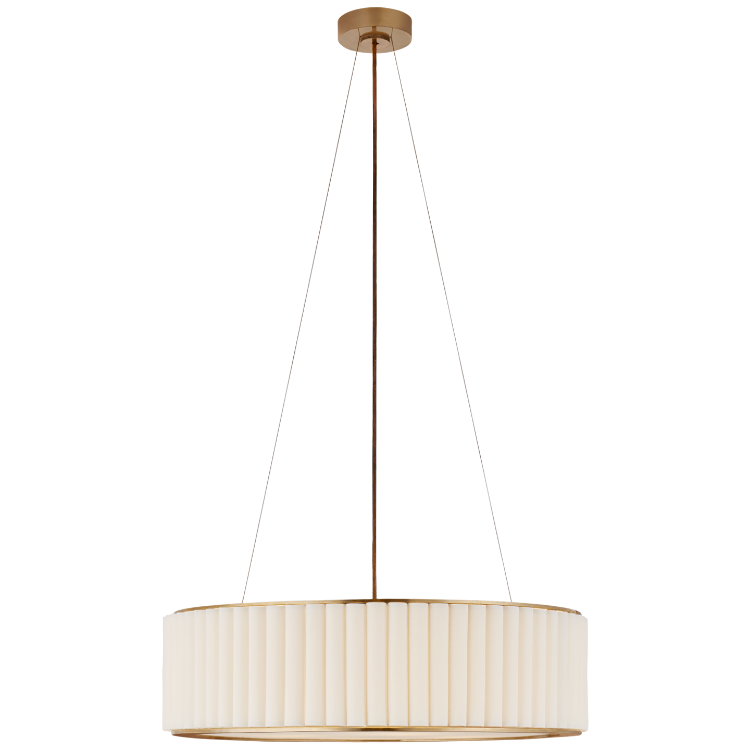 Picture of Palati Large Hanging Shade in Hand-Rubbed Antique Brass with Linen Shade