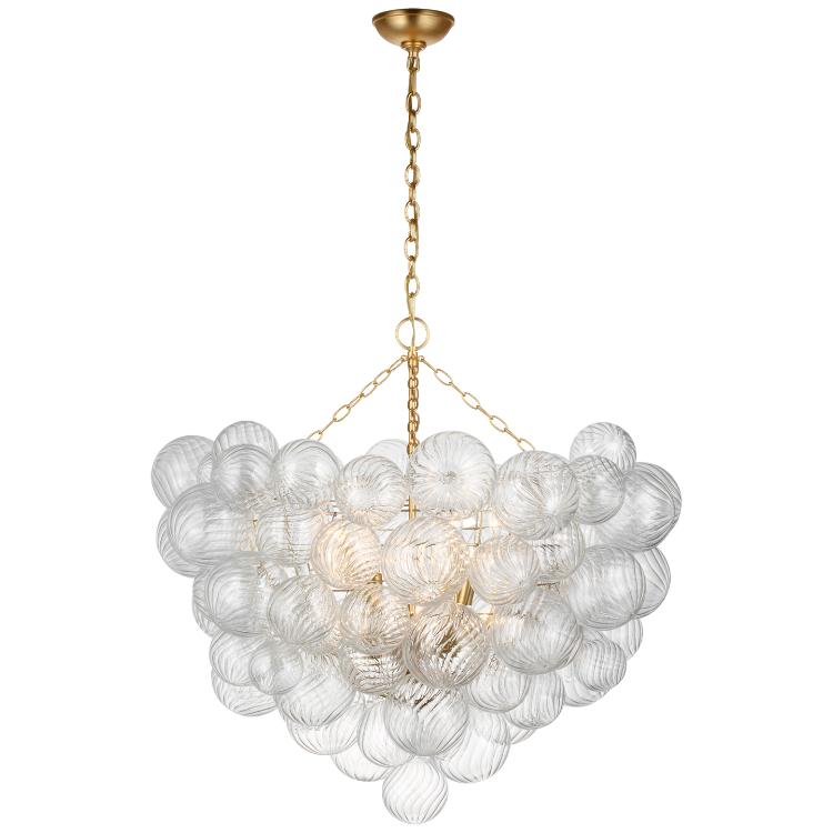 Picture of Talia Grande Chandelier in Gild with Clear Swirled Glass