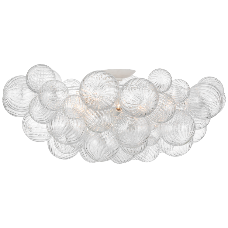 Picture of Talia 38" Flush Mount in Plaster White and Clear Swirled Glass