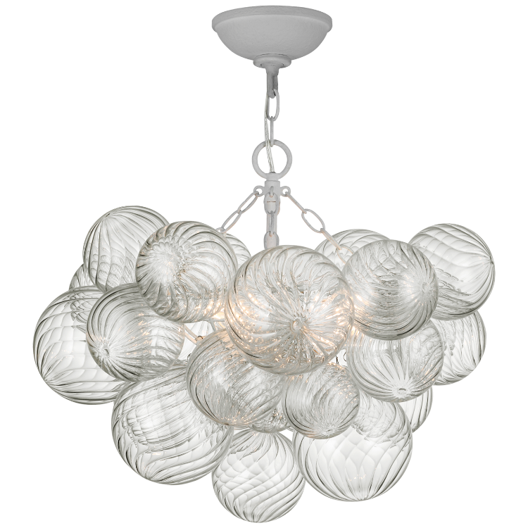 Picture of Talia 24" Semi-Flush Mount in Plaster White and Clear Swirled Glass