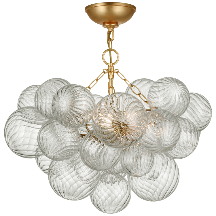 Picture of Talia 24" Semi-Flush Mount in Gild and Clear Swirled Glass