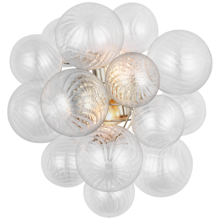Picture of Talia Medium Sconce in Burnished Silver Leaf with Clear Swirled Glass