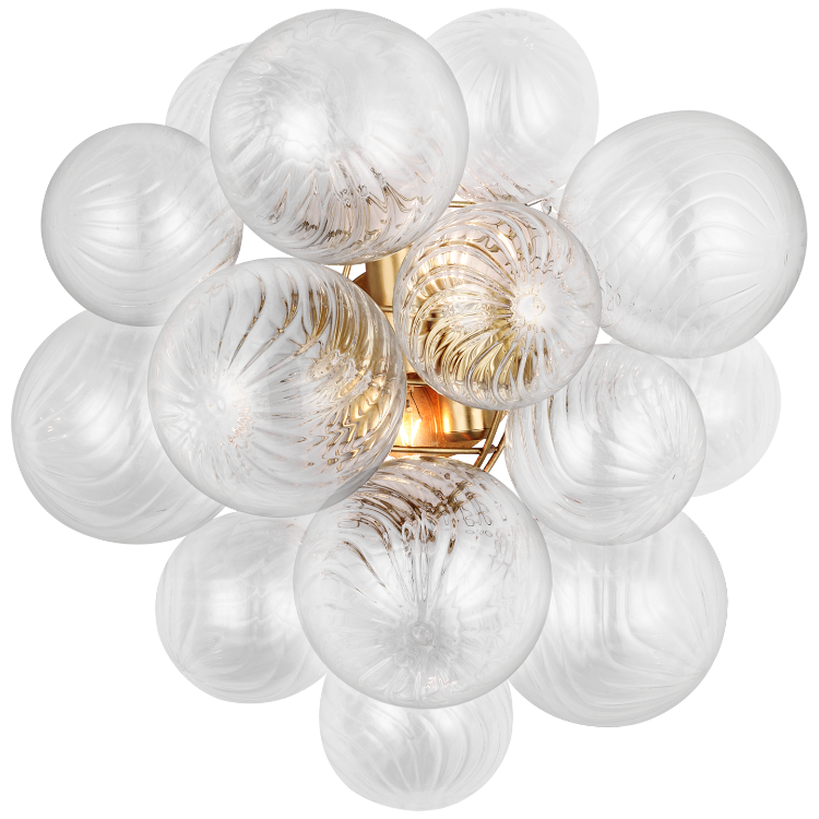 Picture of Talia Medium Sconce in Gild with Clear Swirled Glass