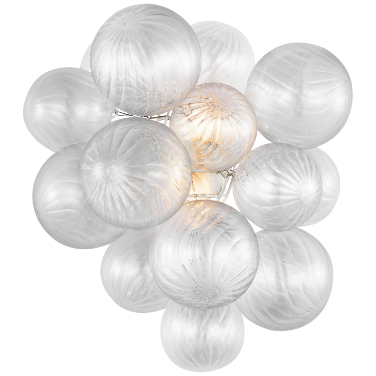 Picture of Talia Medium Sconce in Plaster White with Clear Swirled Glass