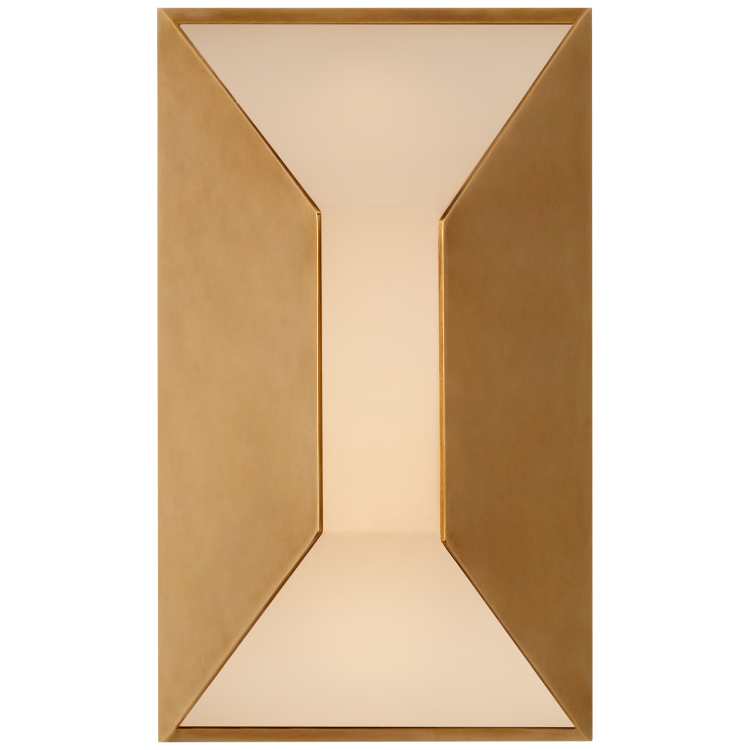 Picture of Stretto 8" Sconce in Antique-Burnished Brass with Frosted Glass
