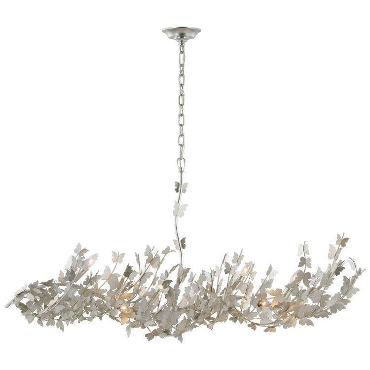 Picture of Farfalle Large Linear Chandelier in Burnished Silver Leaf