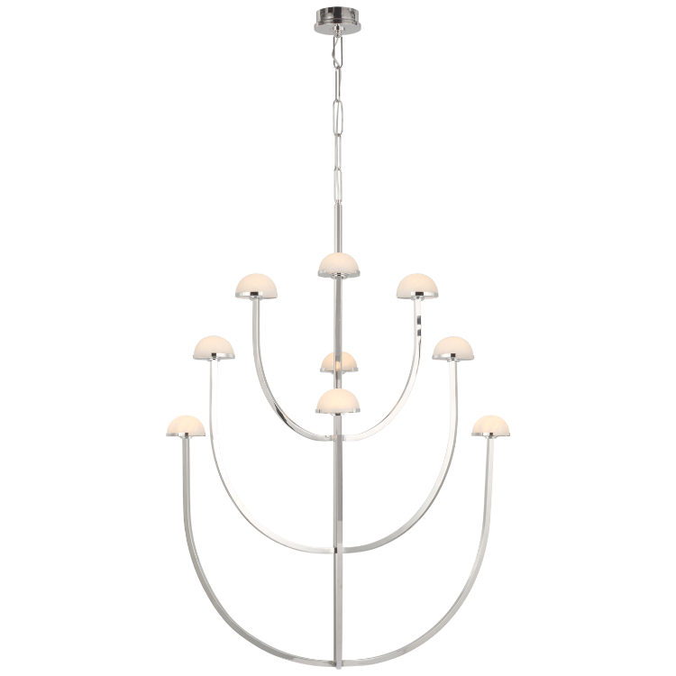 Picture of Pedra X-Large Three-Tier Chandelier in Polished Nickel with Alabaster