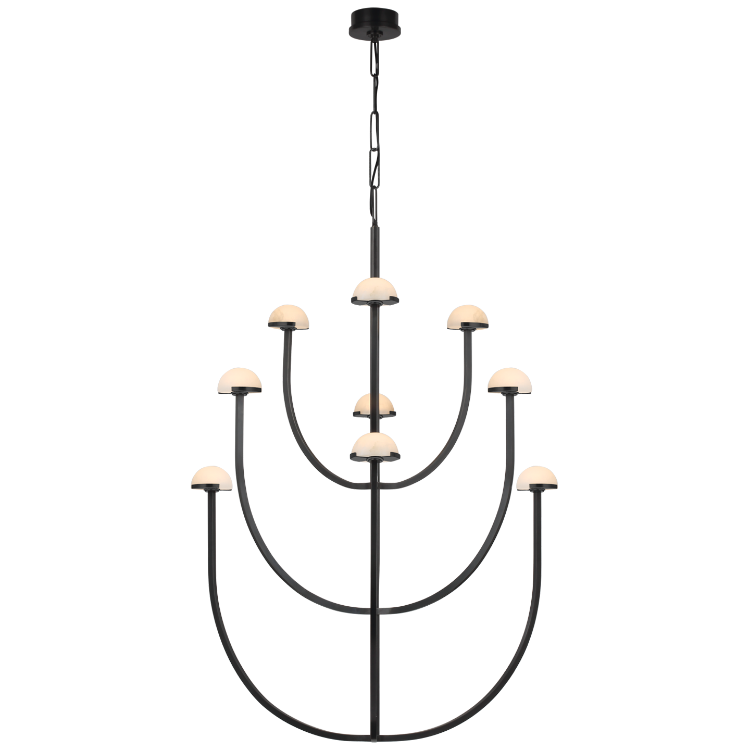 Picture of Pedra X-Large Three-Tier Chandelier in Bronze with Alabaster