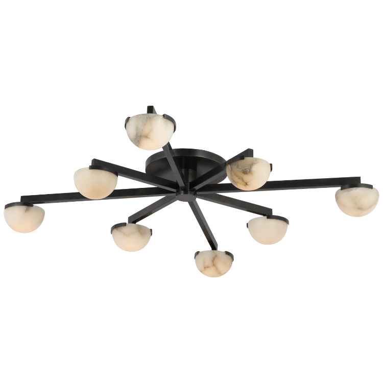 Picture of Pedra Large Staggered Arm Flush Mount in Bronze with Alabaster