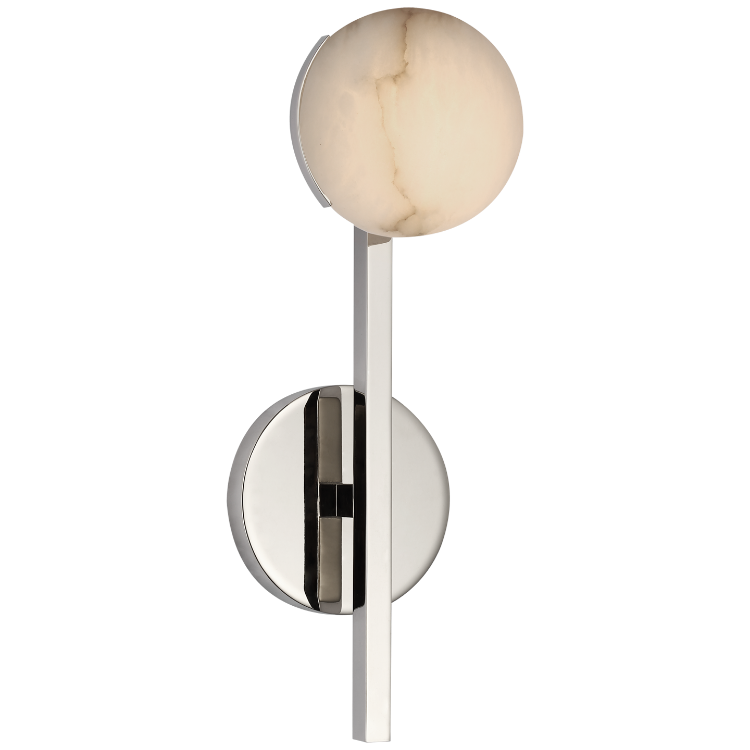 Picture of Pedra Petite Tail Sconce in Polished Nickel with Alabaster