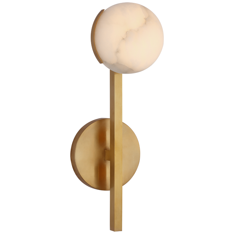 Picture of Pedra Petite Tail Sconce in Antique-Burnished Brass with Alabaster