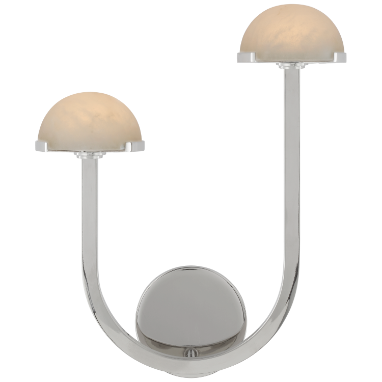 Picture of Pedra 15" Asymmetrical Left Sconce in Polished Nickel with Alabaster
