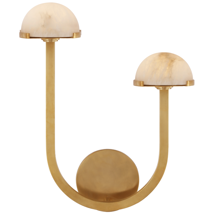 Picture of Pedra 15" Asymmetrical Right Sconce in Antique-Burnished Brass with Alabaster