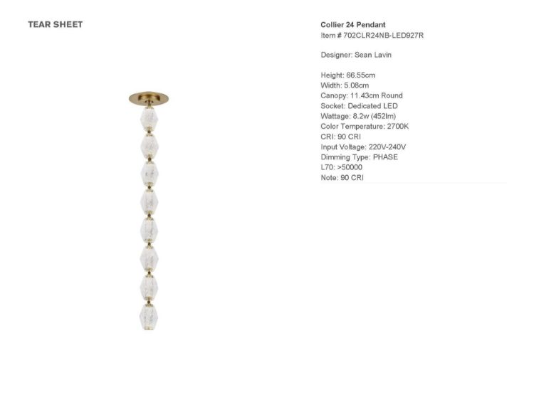 Picture of Collier 24 Pendant in Natural Brass 2700K