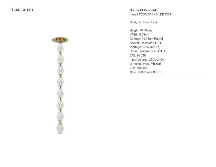 Picture of Collier 24 Pendant in Natural Brass 3000K