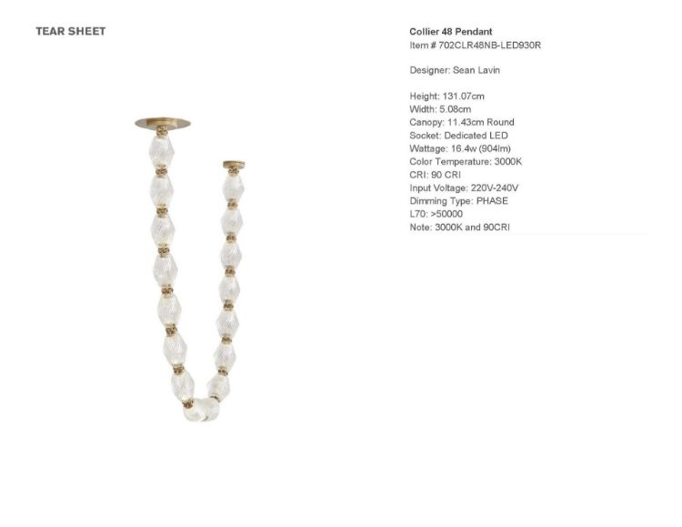 Picture of Collier 48 Pendant in Natural Brass 3000K