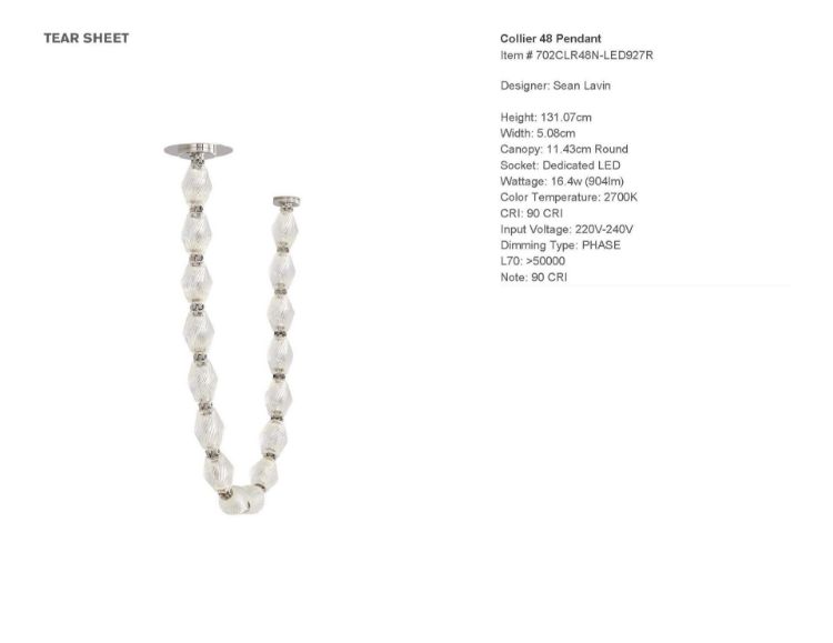 Picture of Collier 48 Pendant in Polished Nickel 2700K