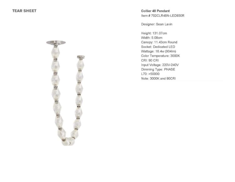 Picture of Collier 48 Pendant in Polished Nickel 3000K