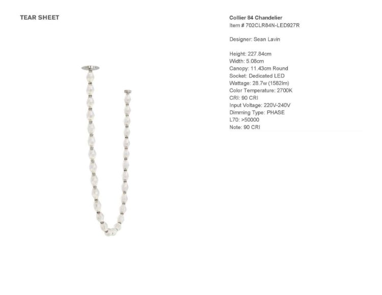 Picture of Collier 84 Chandelier in Polished Nickel 2700K