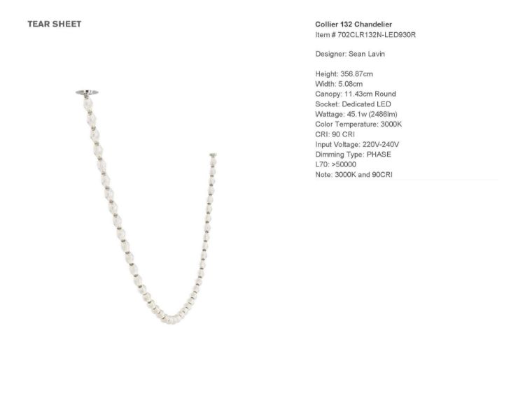 Picture of Collier 132 Chandelier in Polished Nickel 3000K