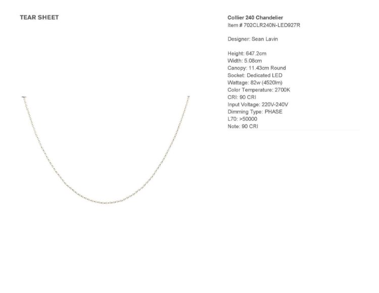 Picture of Collier 240 Chandelier in Polished Nickel 2700K
