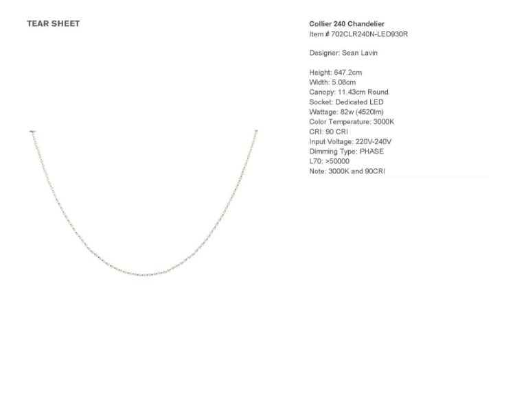 Picture of Collier 240 Chandelier in Polished Nickel 3000K