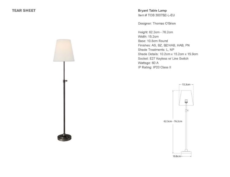 Picture of Bryant Table Lamp in Bronze with Linen Shade
