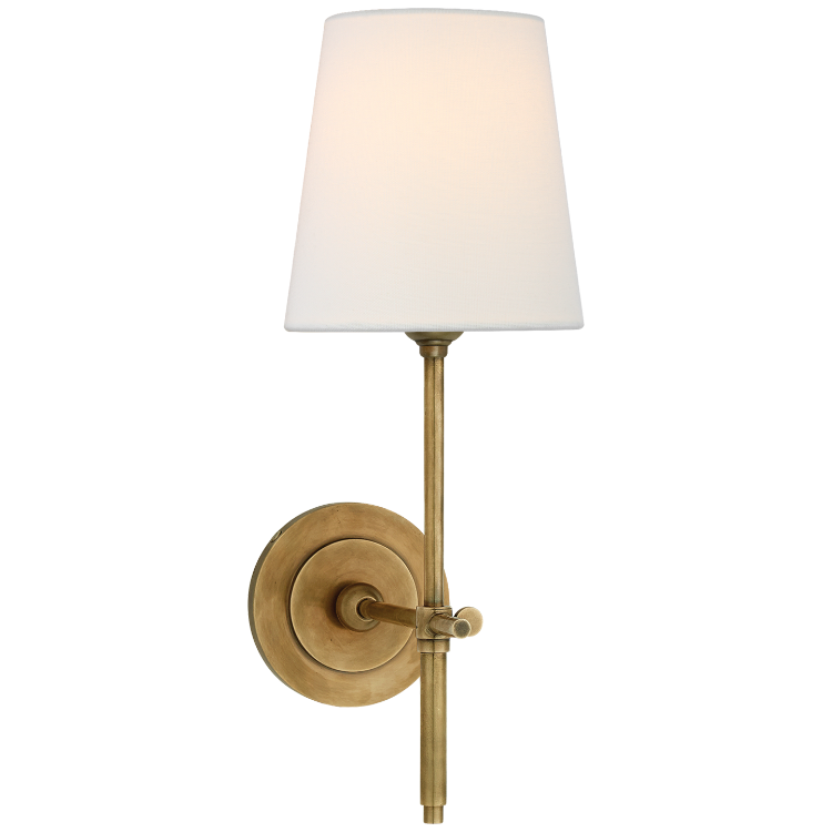 Picture of Bryant Sconce in Hand-Rubbed Antique Brass with Linen Shade
