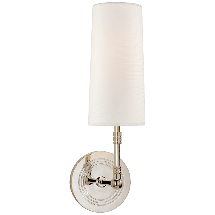 Picture of Ziyi Sconce in Polished Nickel with Linen Shade