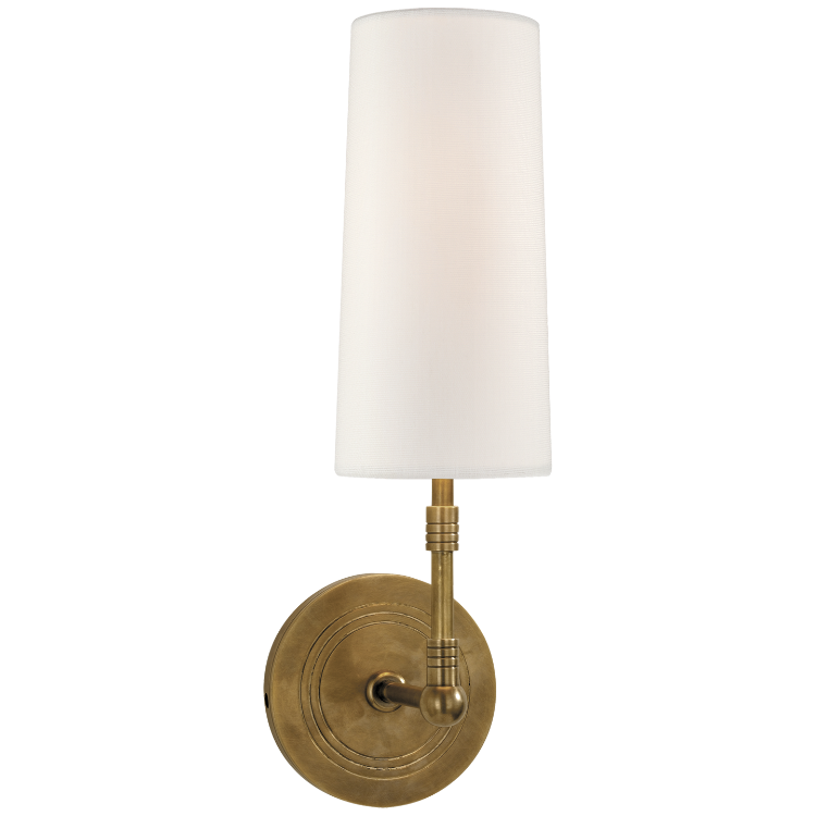 Picture of Ziyi Sconce in Hand-Rubbed Antique Brass with Linen Shade