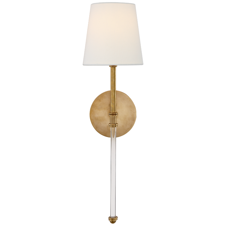Picture of Camille Sconce in Hand-Rubbed Antique Brass with Linen Shade