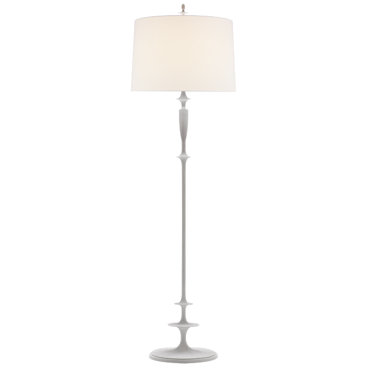 Picture of Lotus Floor Lamp in Plaster White with Linen Shade