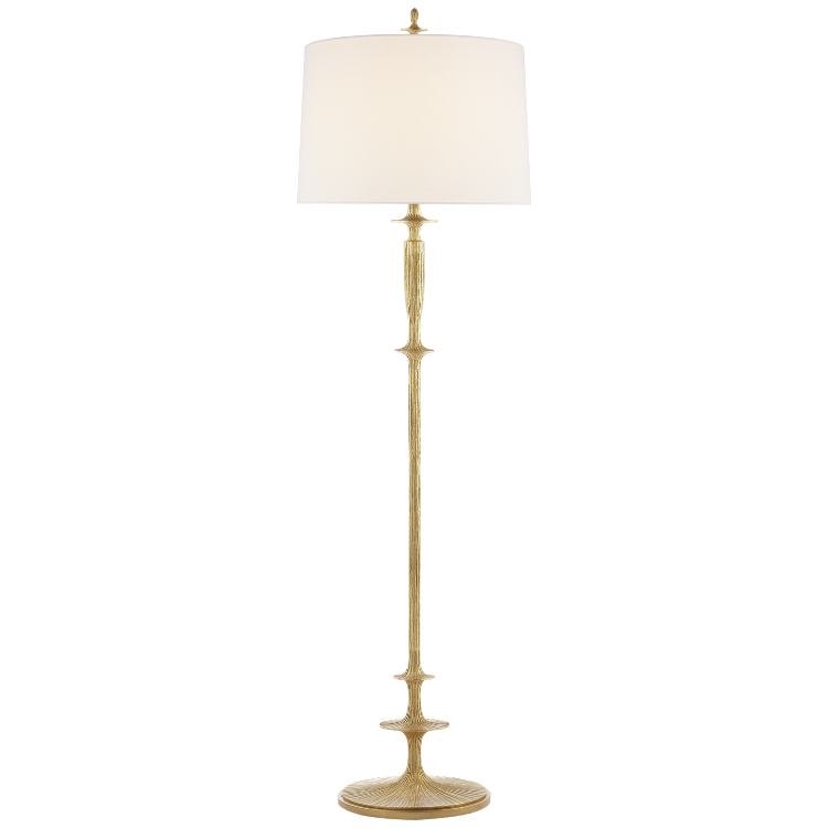 Picture of Lotus Floor Lamp in Gild with Linen Shade