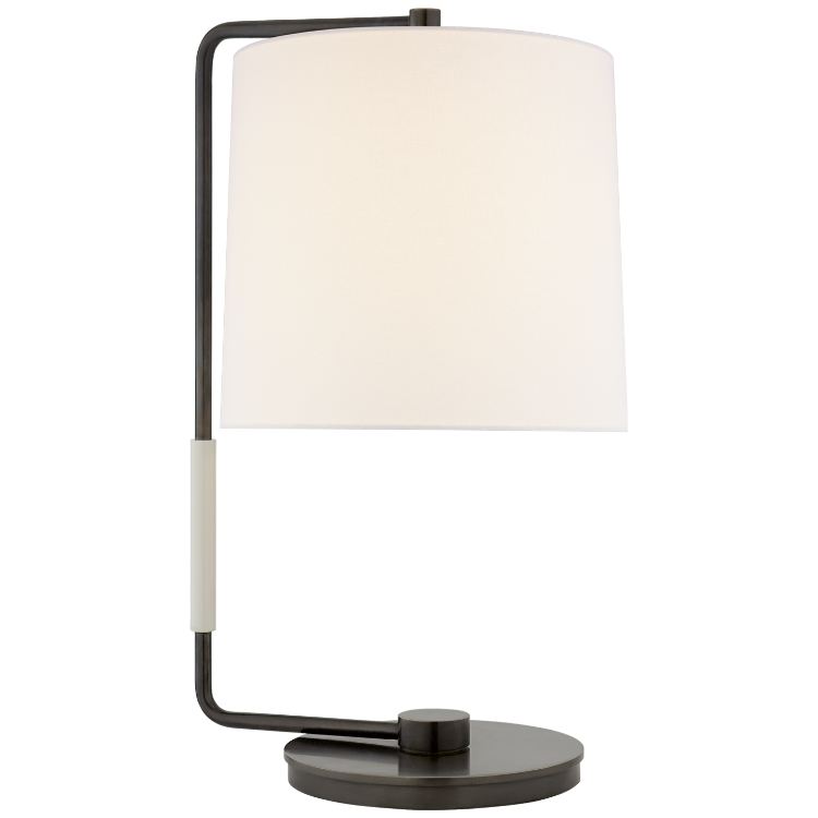 Picture of Swing Table Lamp in Bronze with Linen Shade