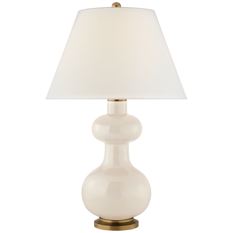 Picture of Chambers Medium Table Lamp in Ivory with Linen Shade