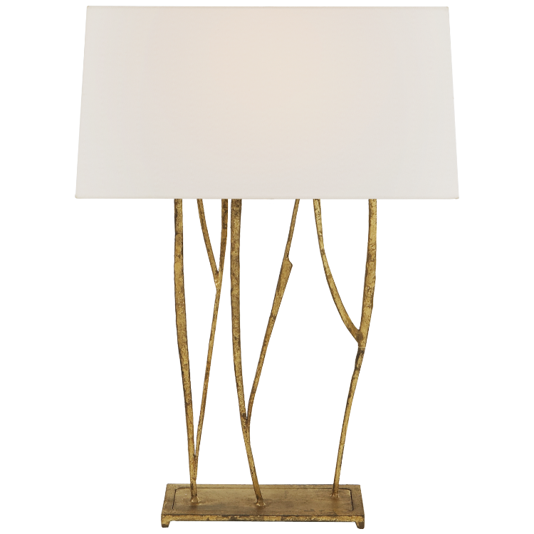 Picture of Aspen Console Lamp in Gilded Iron with Linen Shade