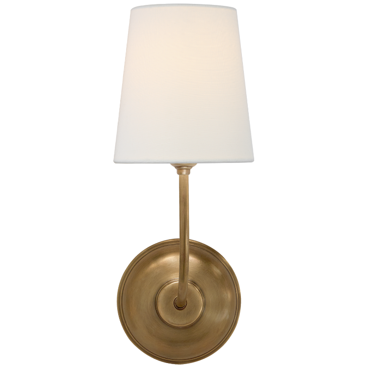 Picture of Vendome Single Sconce in Hand-Rubbed Antique Brass with Linen Shade