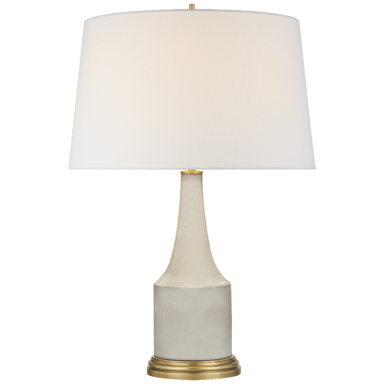 Picture of Sawyer Table Lamp in Tea Stain Porcelain with Linen Shade