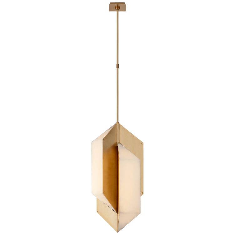 Picture of Ophelion Medium Pendant in Antique-Burnished Brass with Alabaster