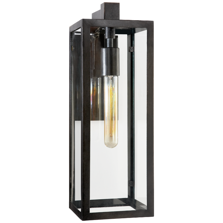 Picture of Fresno Framed Medium Sconce in Aged Iron with Clear Glass