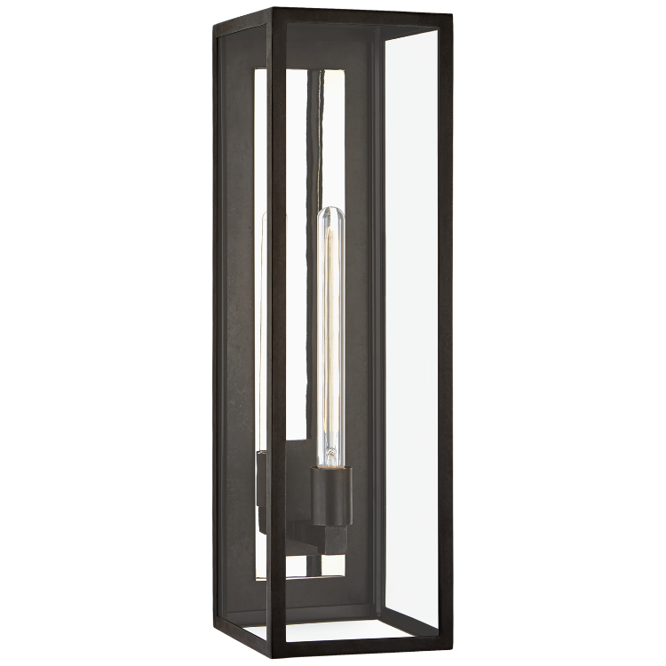 Picture of Fresno Grande 3/4 Wall Lantern in Aged Iron with Clear Glass