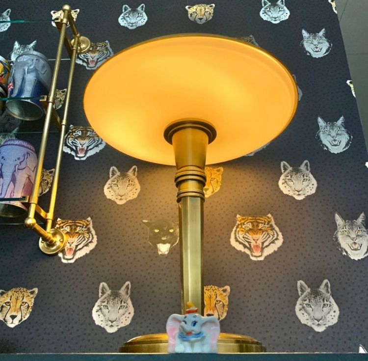 Picture of Earle’s Art Deco Table Lamp in Antique-Burnished Brass Accents