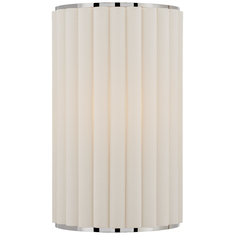 Picture of Palati Small Sconce in Polished Nickel with Linen Shade