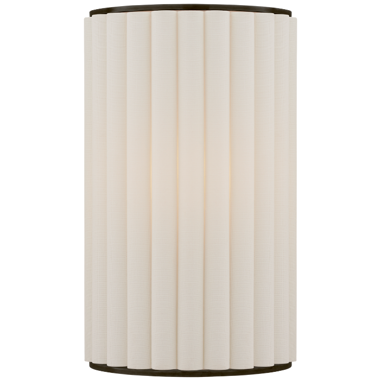 Picture of Palati Small Sconce in Bronze with Linen Shade