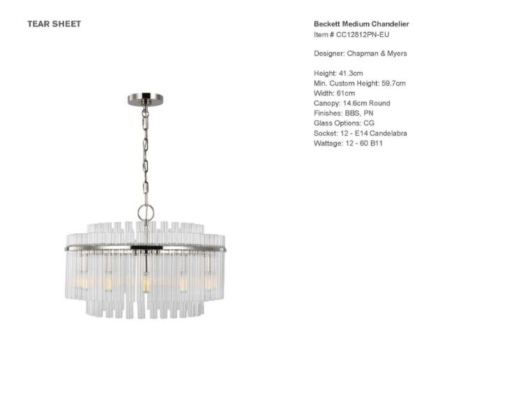 Picture of Beckett Medium Chandelier in Polished Nickel