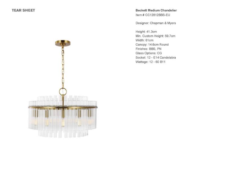 Picture of Beckett Medium Chandelier in Burnished Brass