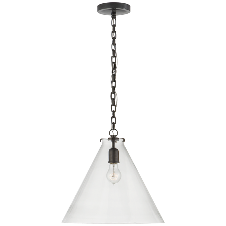 Picture of Katie Conical Pendant in Bronze with Clear Glass