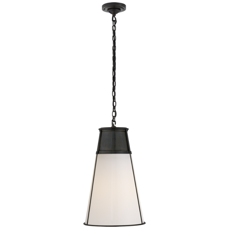 Picture of Robinson Large Pendant in Bronze with White Glass