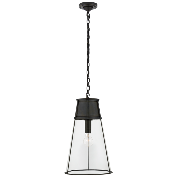 Picture of Robinson Large Pendant in Bronze with Clear Glass